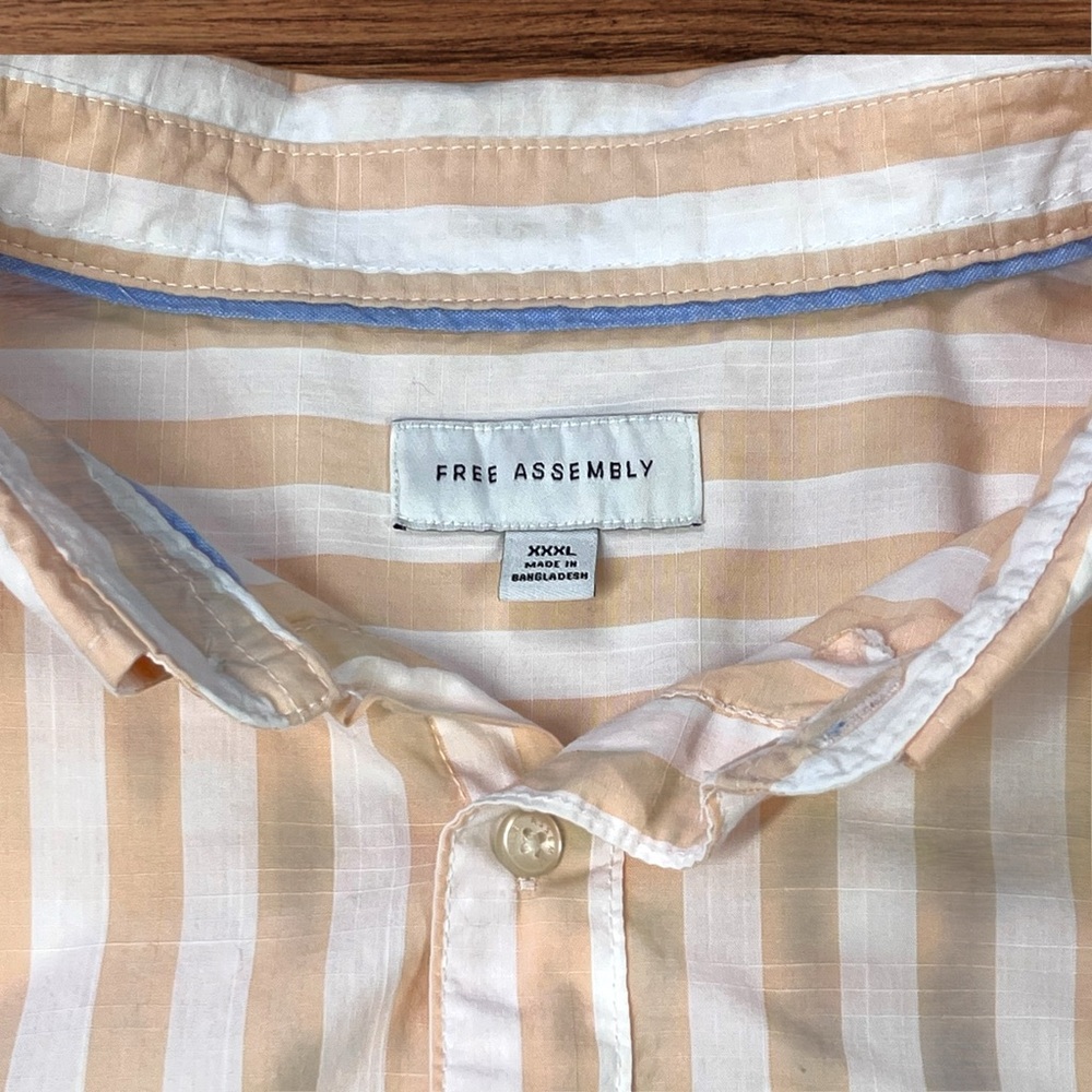 Free Assembly Men’s Striped Short Sleeve Casual Button Down Shirt. Size 3XL - Picture 4 of 8